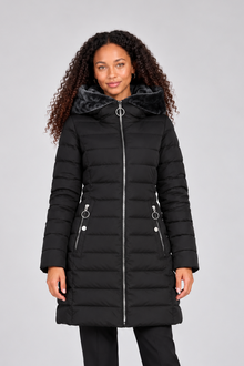 Women's Hooded Quilted Winter Coat – Faux-Fur Lined