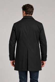 Men's Tailored Coat – Longline Smart Casual Overcoat with Button Front
